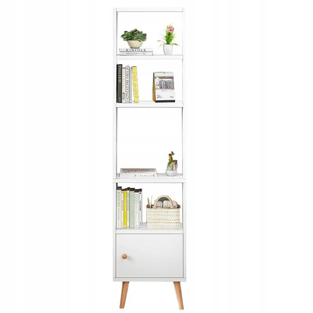 Scaffale in rovere chiaro per libri, ripiani alti, colonna Immagine del prodotto 