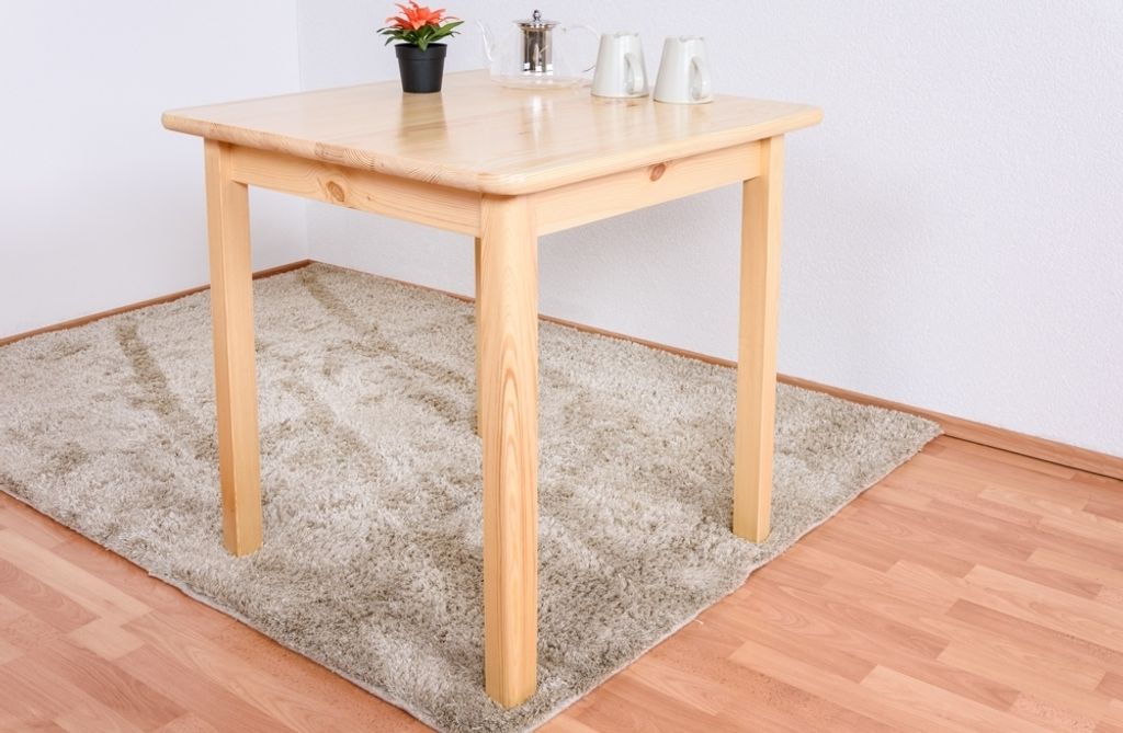 Küchentisch 75x75 cm Kiefer massiv, Farbe: Natur