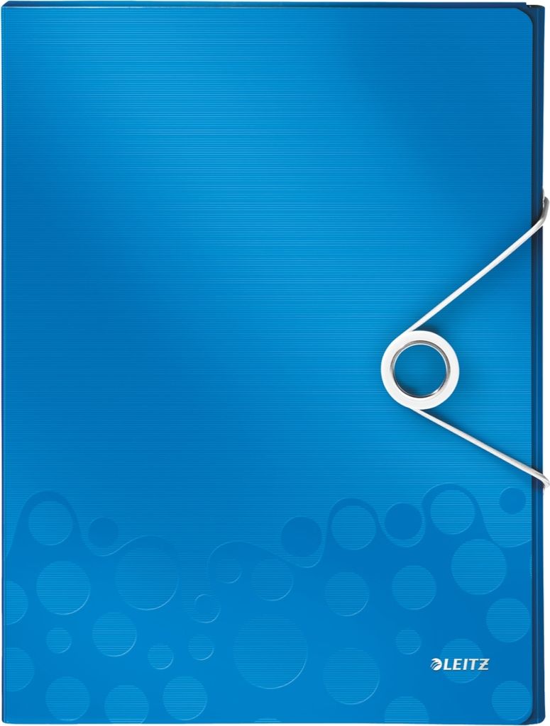 Ablagebox Wow A4 PP 30mm blau metallic Packung mit 5 Stück