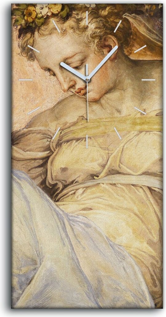 Küchenuhr Bürouhr Leinwand Uhr 30x60 Malerei Antike Frauen Blumen Kunst - weiße Hände