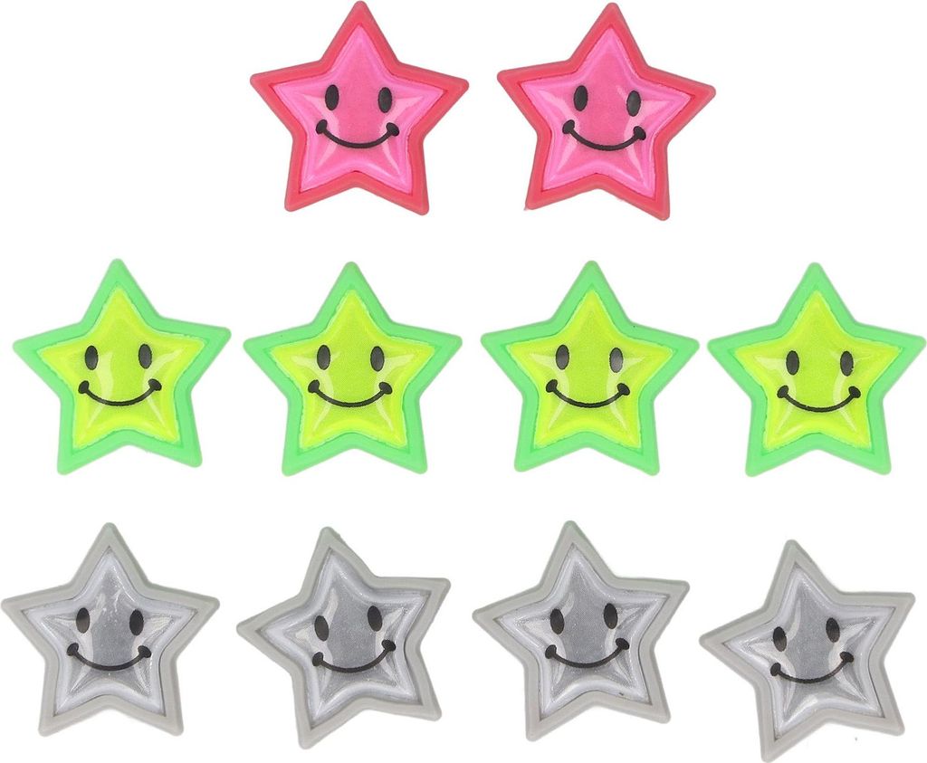 10 Stück Fahrradspeichenclips aus PVC, reflektierend, bunt, niedliche Sternchen-Dekorationen für Fahrradspeichen, Befestigung für Kinder