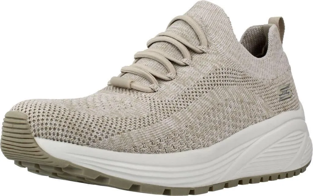 Baskets Basses Femme Skechers Bobs Sparrow 2.0 Beige en Maille Douce