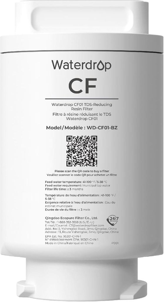 Filtre de remplacement Waterdrop CF01 pour distributeurs Image du produit 