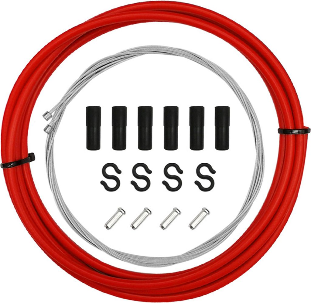 Rot Fahrrad Bremskabel Set,Universal Fahrrad Innen Bremshebel Gehäuse Kit Fahrrad Bremskabel Ersatz für Berg und Rennrad