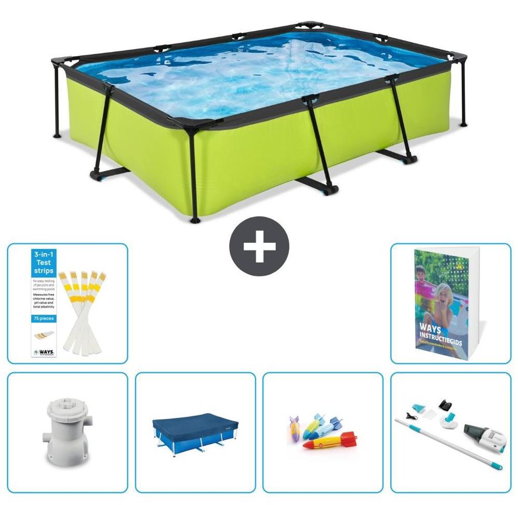 Exit Pool Rechteckig - 300x200x65 cm - 7-teilig S242