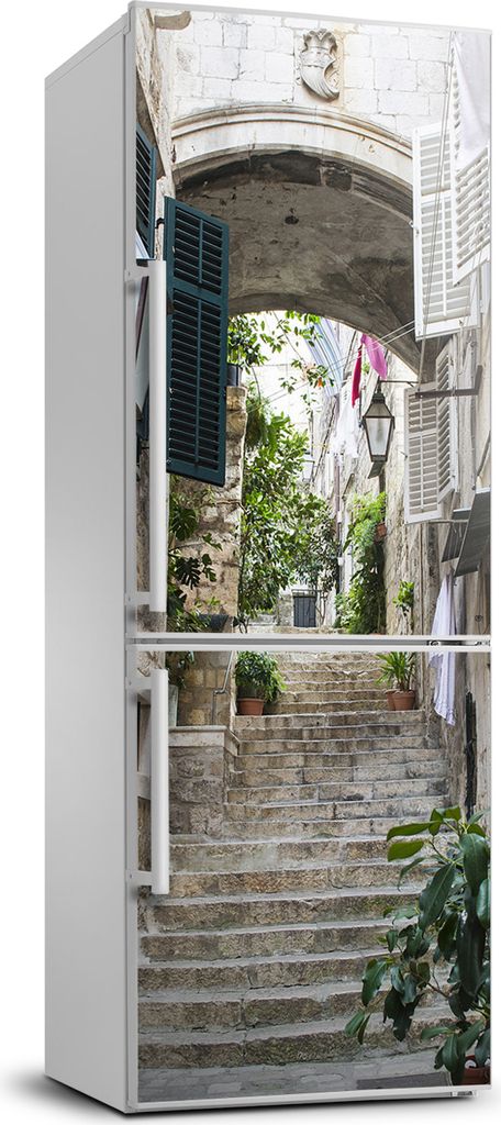 Tulup Kühlschrankdekoration - 70x190 cm - Aufkleber auf dem Kühlschrank - Die Straßen von Dubrovnik