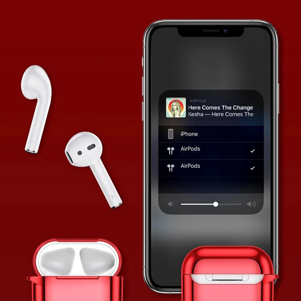Base AirPods Rossa in Silicone: Dai Colore alla tua Musica Apple