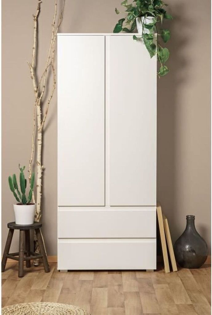 IMAGE7 Schrank – 2 Türen + 2 Schubladen – Mattweiß – 80 x Produktbild 3