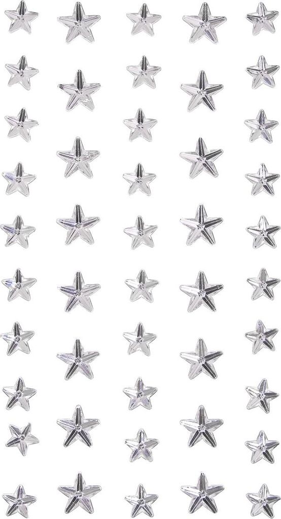 Selbstklebende Kristalle Silber Sterne 46St.