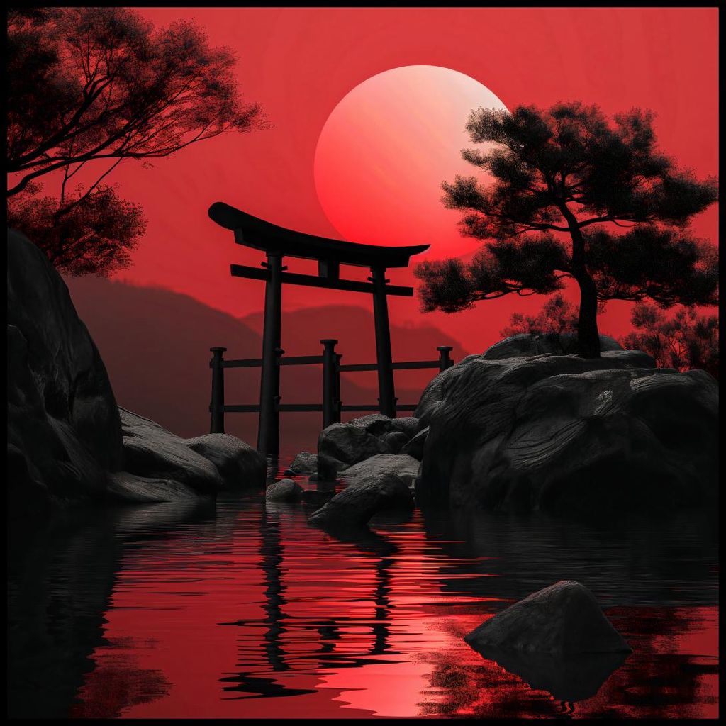 Plakat 100x100cm Tempel bei der Stille