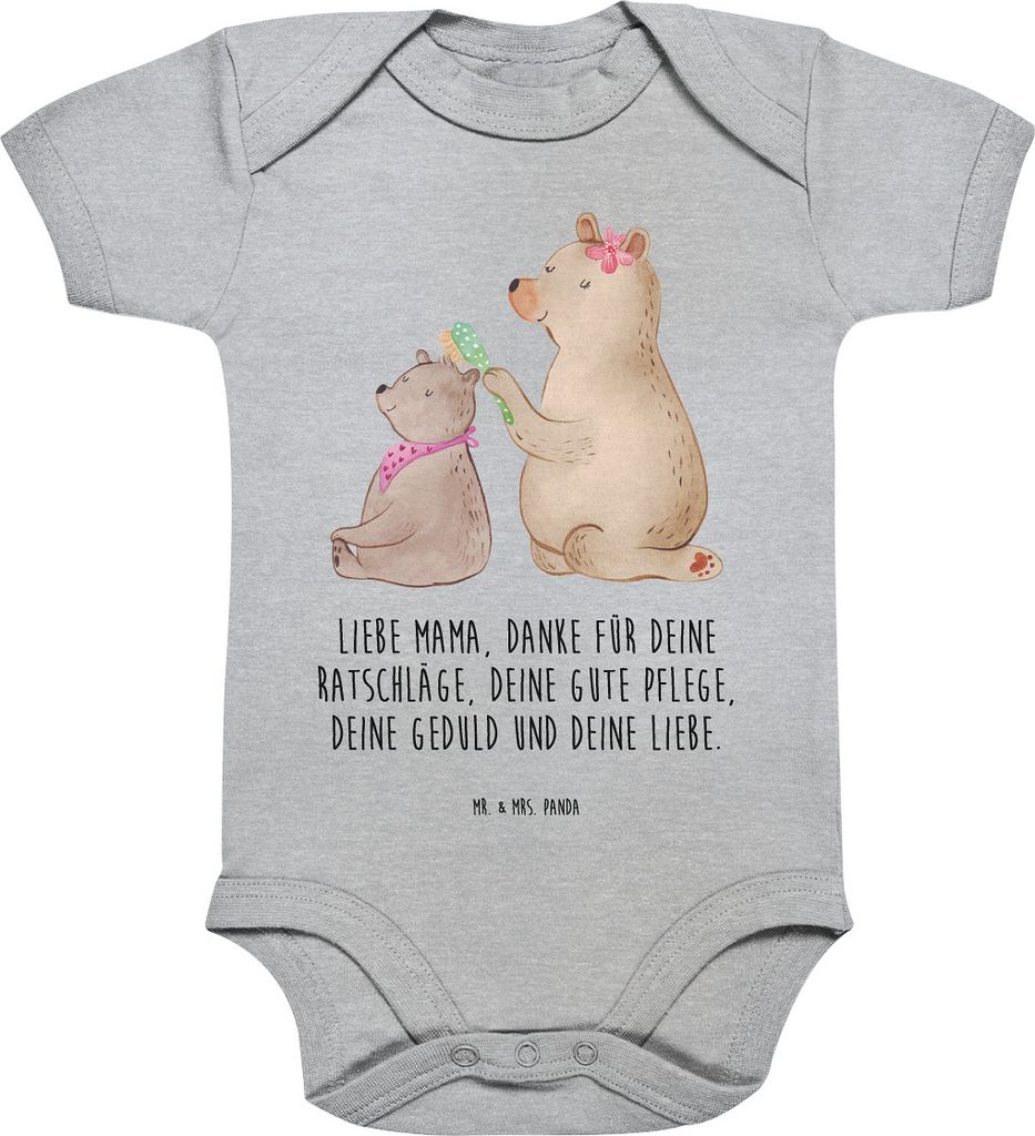 Mr. & Mrs. Panda Strampler Bär Kind 12. - 18. Monat - Heather Grey - Geschenk, Familie, Mama, Muttertag, overall baby, Babybody, Bären, Kurzarmbo...