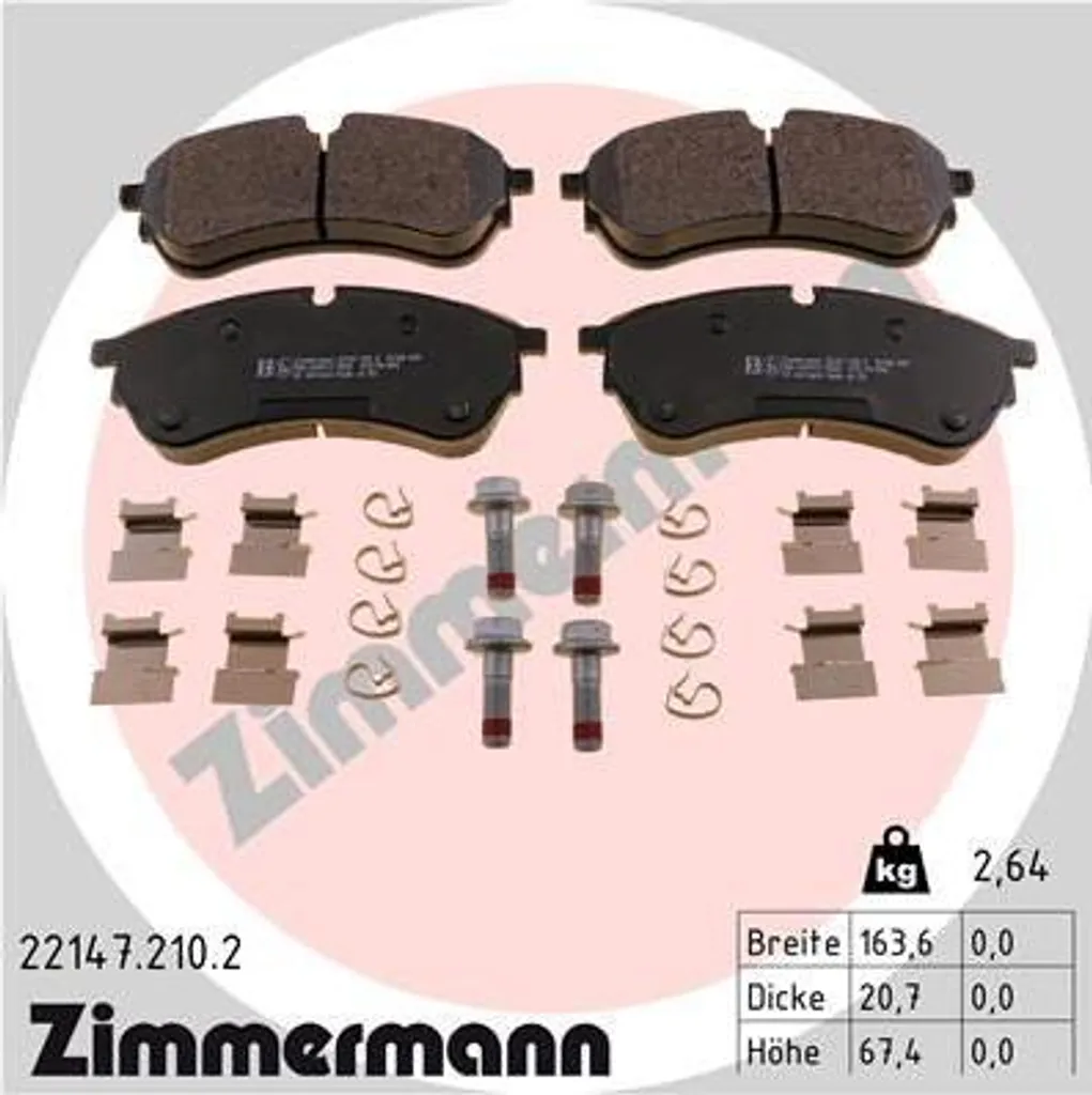 Freinage sécurisé pour VW Crafter avec plaquettes Zimmermann 22147