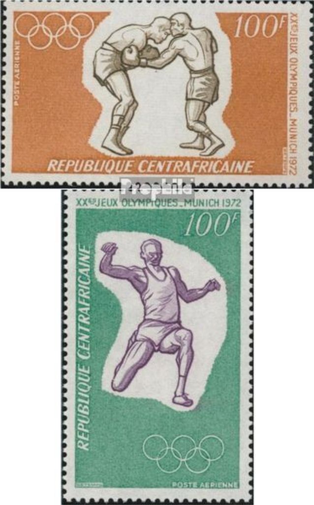 Briefmarken Zentralafrikanische Republik 1972 Mi 265-266 (kompl.Ausg.) postfrisch Olympische Sommerspiele