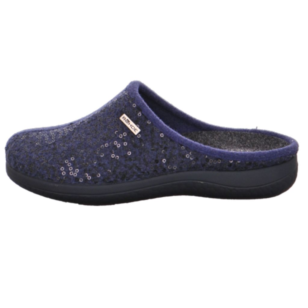 Rohde Bari Damenschuhe Hausschuhe Blau Freizeit Produktbild 