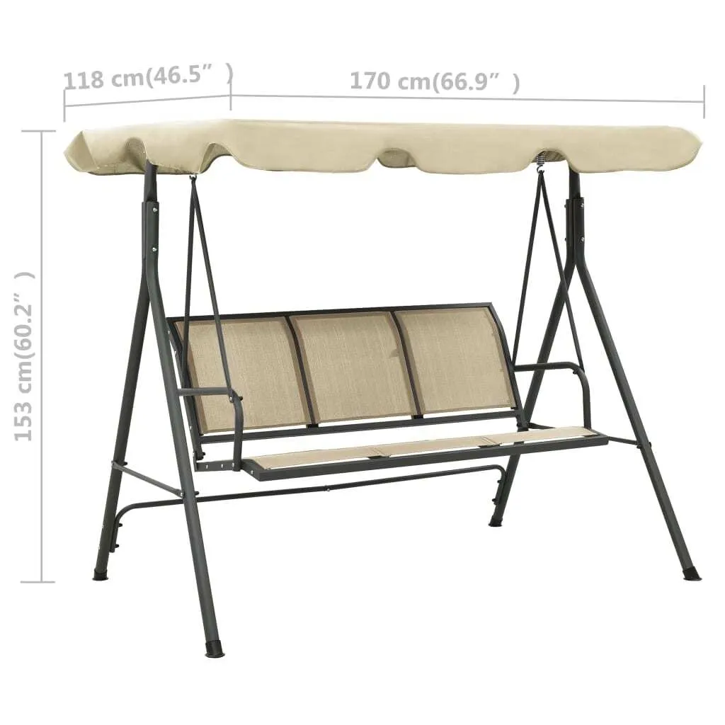 Balancelle Hollywoodienne Anti-UV Structure Acier Stable Gris - 6