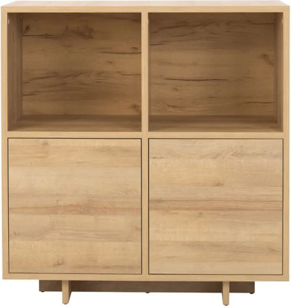 Commode basse CHASKA en chêne riviera - Buffet combiné de 120 cm