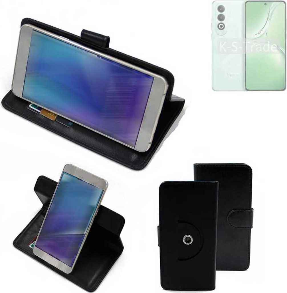 K-S-Trade Case Schutzhülle Handyhülle kompatibel mit Oppo K12 Flipcase Smartphone Cover Handy Schutz Tasche Klapphülle Walletcase schwarz (1x)