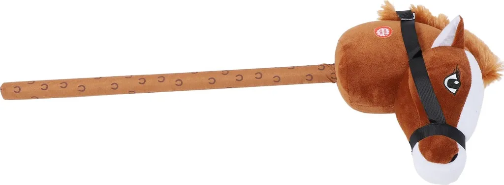 Cheval bâton en peluche marron 70 cm avec effets sonores pour enfant
