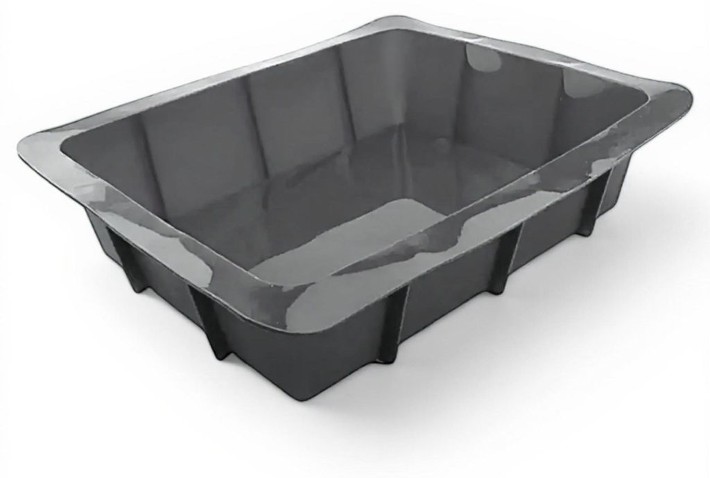 XXL Silikon-Back- und Kochform (grau), antihaftbeschichtet, ofen- und gefriergeeignet, 30 x 20 cm, XL-Heißluftfritteusenform, BPA-frei, Brotform, ...