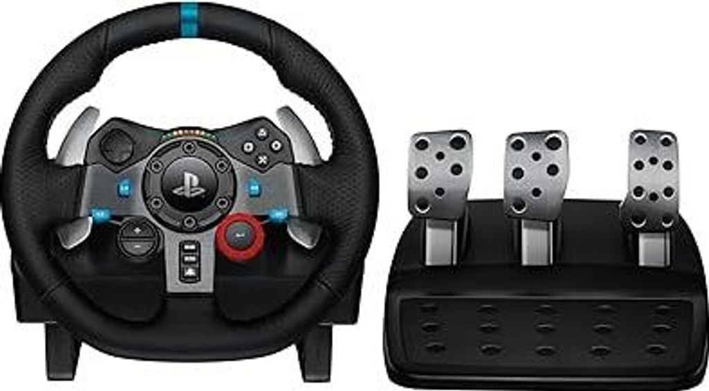 Logitech G29 Driving Force Gaming Rennlenkrad, Zweimotoriges Force Feedback, 900° Lenkbereich, Racing Leder-Lenkrad, Verstellbare Edelstahl Bodenp...