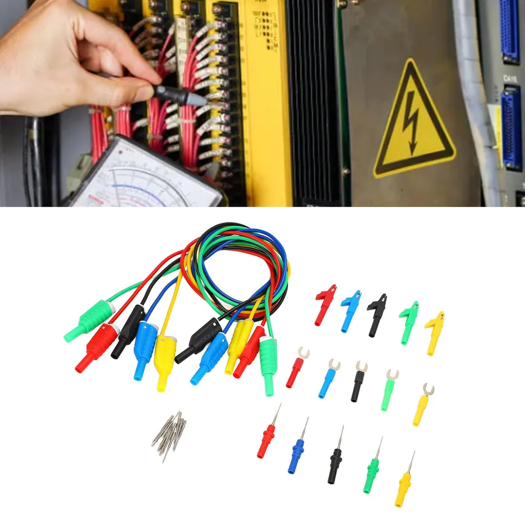 Pointes de test silicone empilables avec pinces et broches à fourche - 12
