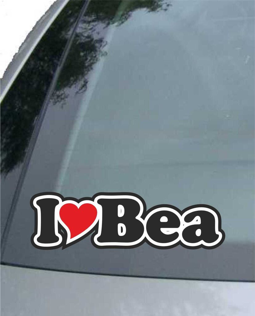INDIGOS UG - Aufkleber / Autoaufkleber - I Love Heart - Ich liebe mit Herz 15 cm - I LOVE Bea - Auto LKW Truck - Sticker mit Namen vom Mann Frau Kind