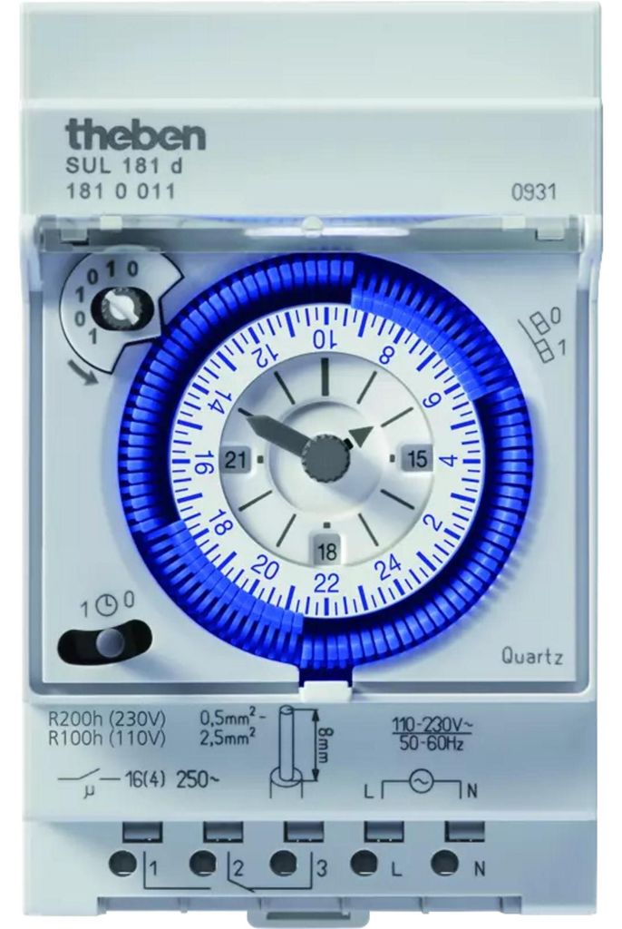 Theben SUL 181 d - Täglicher Timer - Blau - Grau - Analog - Produktbild 