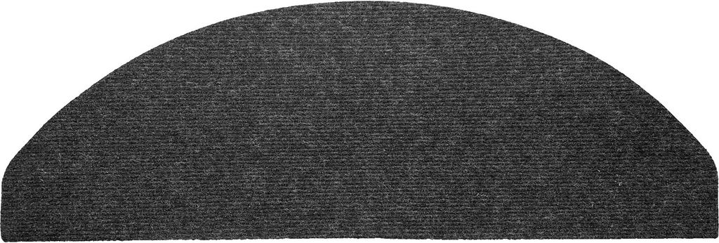 Primaflor Stufenmatte BASIC - Anthrazit - 28x65cm - 15er Set - Selbstklebender Treppen-Teppich, Rutschfeste Treppenstufenmatte, Antirutsch Treppens...