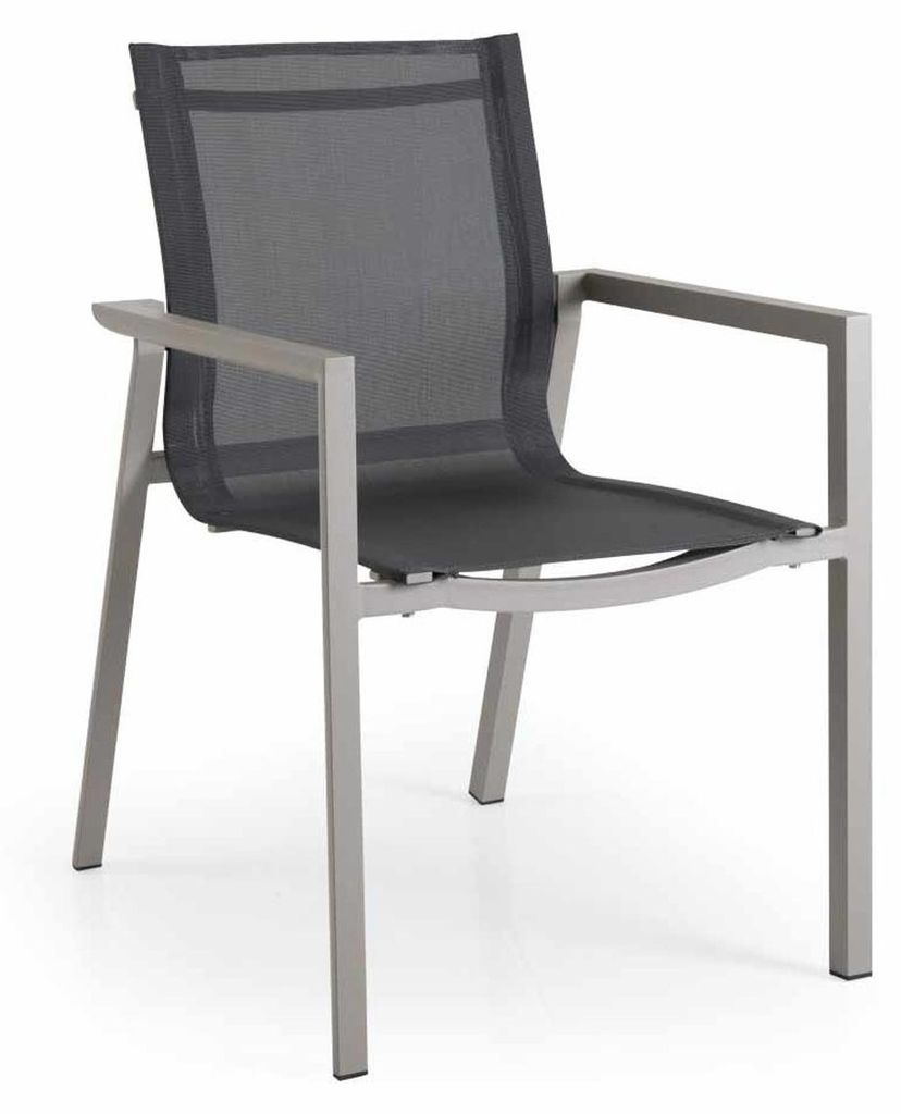 Stapelbarer Gartenstuhl Delia | Khaki | Textilene | Brafab Produktbild 