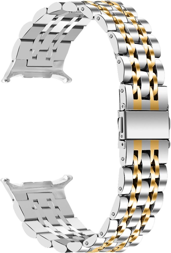 INF Kompatibles Samsung Galaxy Watch 8 Edelstahlarmband Sieben Perlen Gold