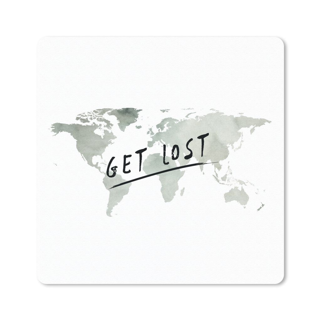 MuchoWow® Mauspad Mousepad Weltkarte - Aquarell - Zitat Produktbild 