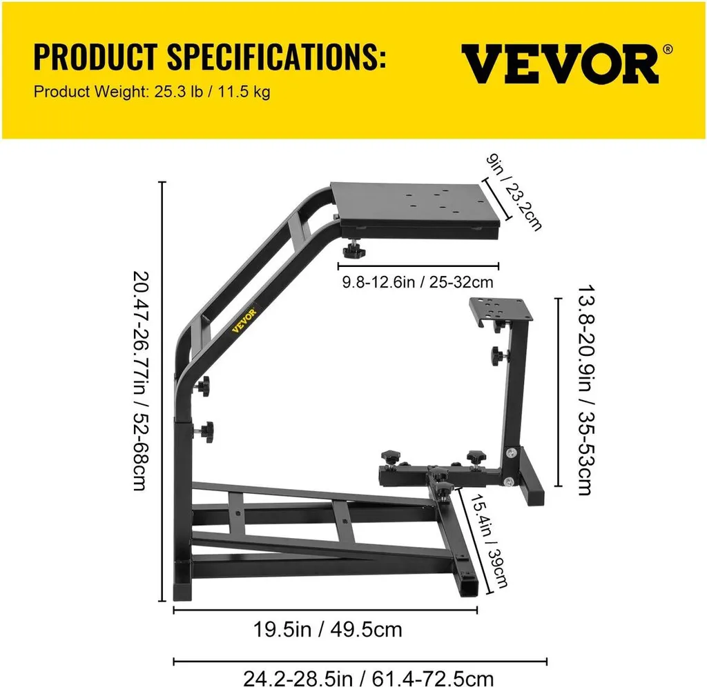 Support de Volant et Pédales Racing Stand pour Châssis Simulation GT - 7