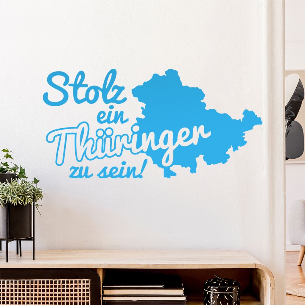 Thüringen Thüringer Stolz Wandtattoo Wandaufkleber Wall Sticker - Dekoration, Küche, Wohnzimmer, Schlafzimmer, Badezimmer