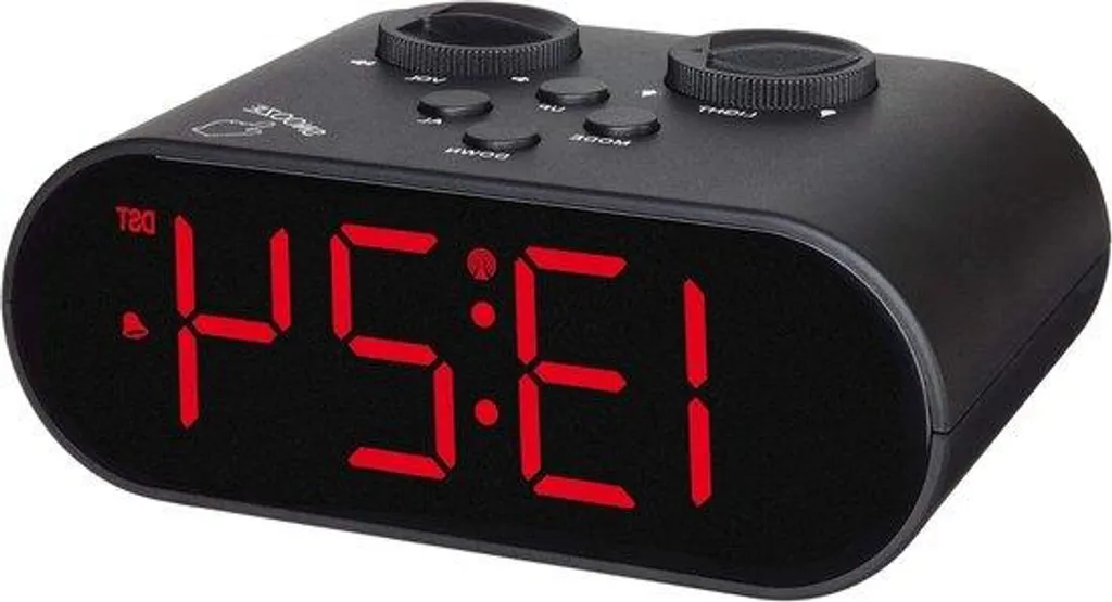 Radio-réveil Lisible LED Noir : Ne Manquez Plus l'Heure et Chargez USB