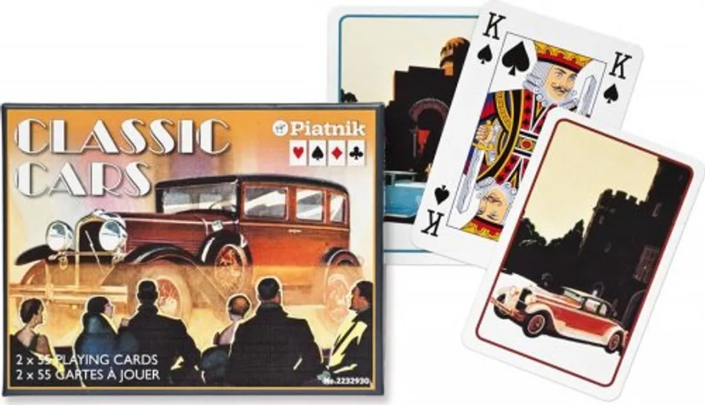 Double Jeu de Cartes Piatnik Classic Cars : Finie l'usure des cartes