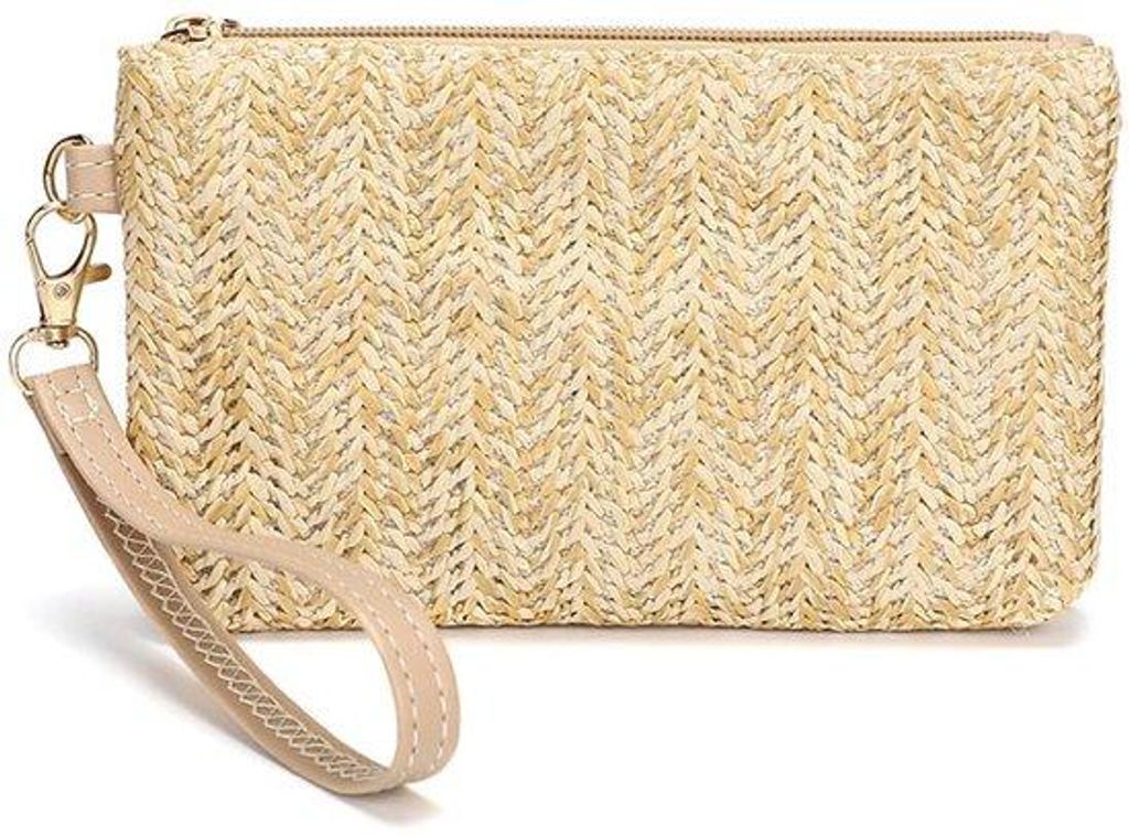 Kleine Damen Schultertasche Beige Strand Handtasche