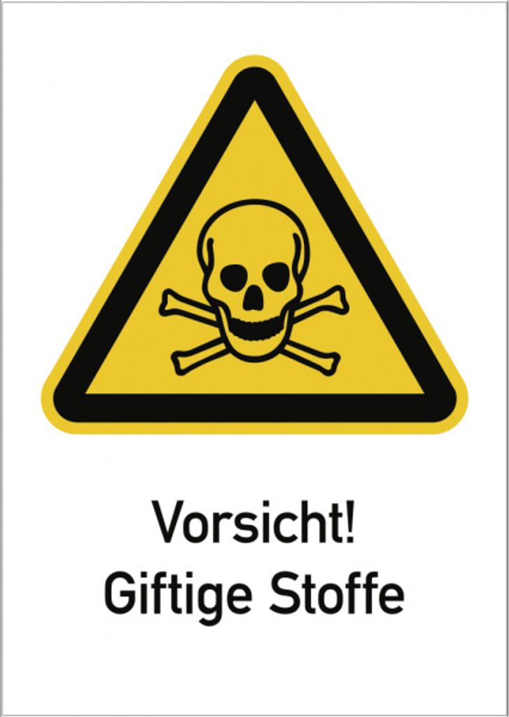 Dreifke Vorsicht! Giftige Stoffe ISO 7010, Kombischild, Alu, 262x371 mm