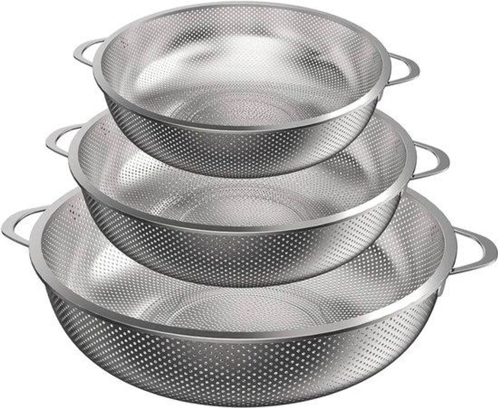 Küchenreibe, 3-teilig, mit einer Reibe mit Griff und einer Reibeschüssel, für Obst und Reis.
