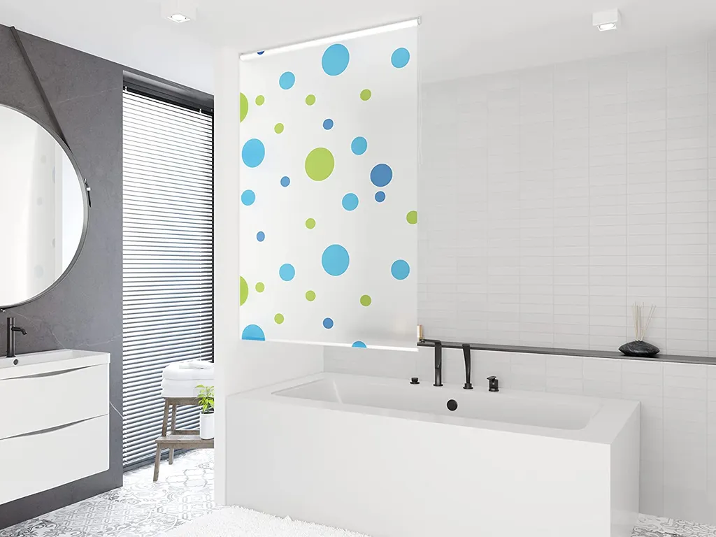 Tenda a rullo per doccia modello Sylt 7 larghezze a scelta (180x240 cm)