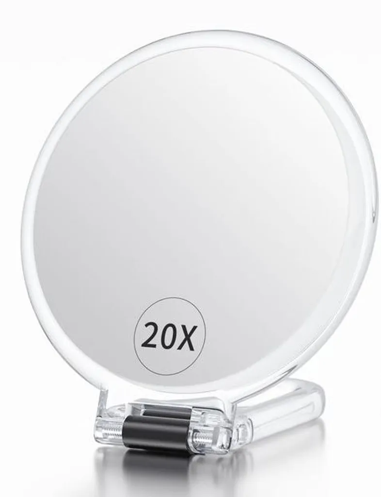 Miroir de poche grossissant 20X biface pour retouches beauté précises