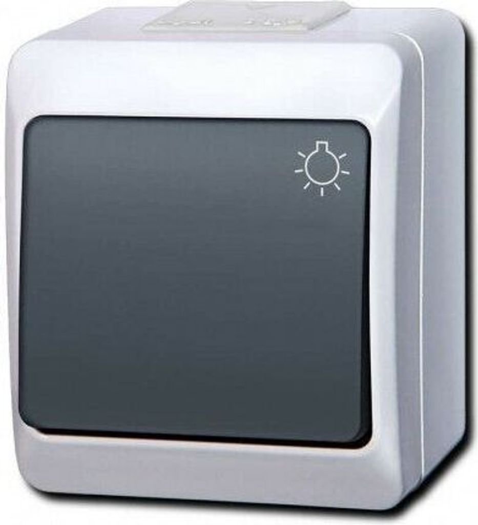 IP44 Aufputz HERMES Taster Licht Grau 0336-01 Produktbild 
