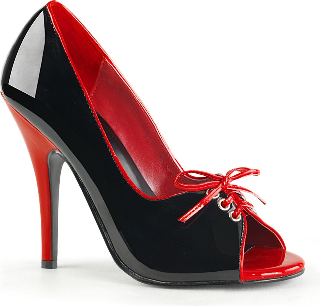 SEDUCE-216 Damen Pumps von Pleaser, Schwarz-Rot EU 37, US 7