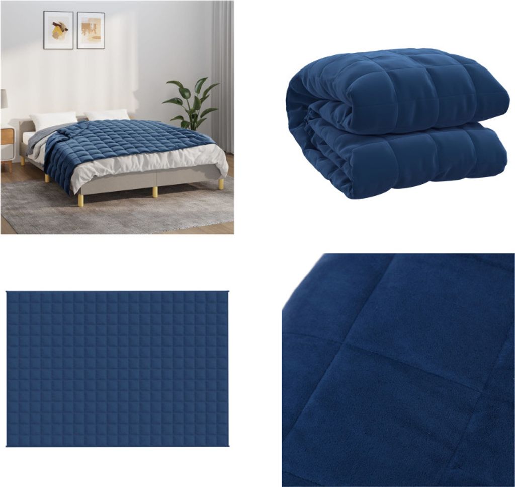 vidaXL Gewichtsdecke Blau 138x200 cm 10 kg Stoff - Gewichtsdecke - Gewichtsdecken - Beschwerte Decke - Decke