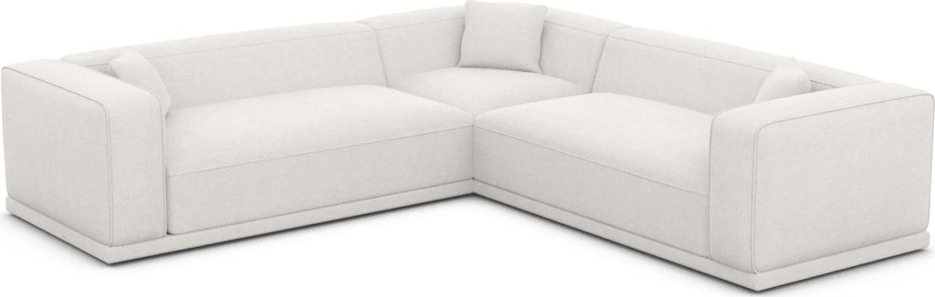 Strukturstoff Ecksofa Diora Weiß