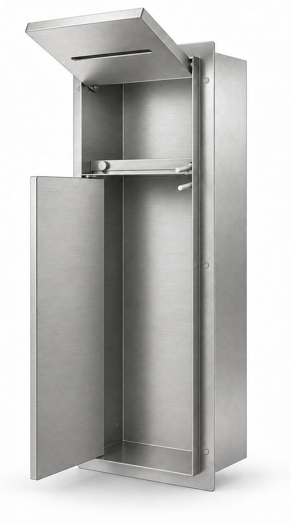 HAGO24 WC Modul Edelstahl gebürstet Schlitz Einbauschrank Produktbild  KI-generiertes Bild