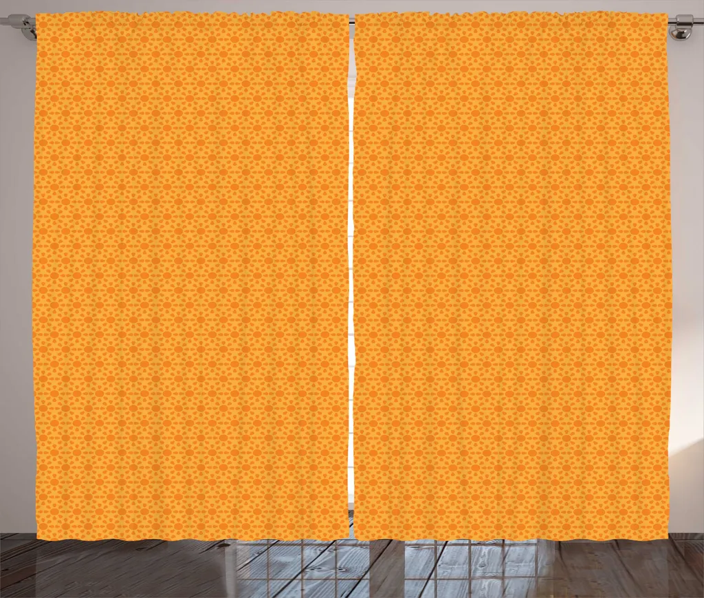Rideau à Fronces Rustique Orange Brûlé 280x225 cm pour Chambre à Coucher