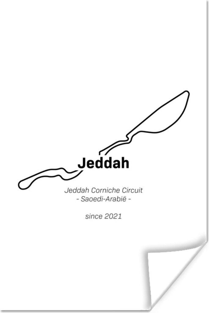 MuchoWow Poster Formel 1 - Rennstrecke - Jeddah 40x60 cm - Plakate für die Wand - Poster Babyzimmer