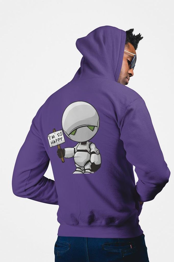 D&B Uni Hoodie ZIPMO00105 Happy Lila-Größe XL