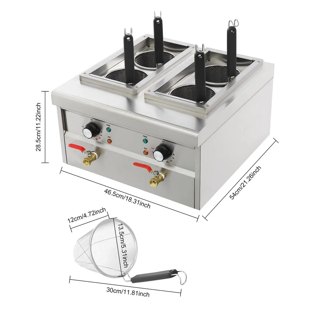 CUISEUR DE PÂTES ÉLECTRIQUE 4 COMPARTIMENTS POUR RESTAURATION - 4