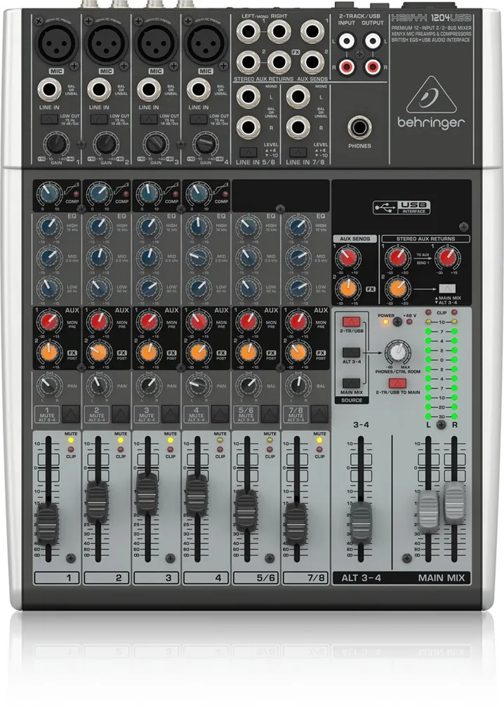 Table de Mixage USB Behringer Xenyx 1204USB 12 Voies pour Studio et Live